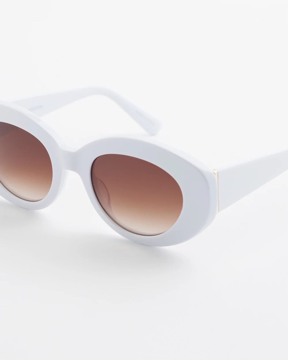 ★HANGLE EYEWEAR★ Street Oval Chic Sunglasses White White Oval Sunglasses | Chico's